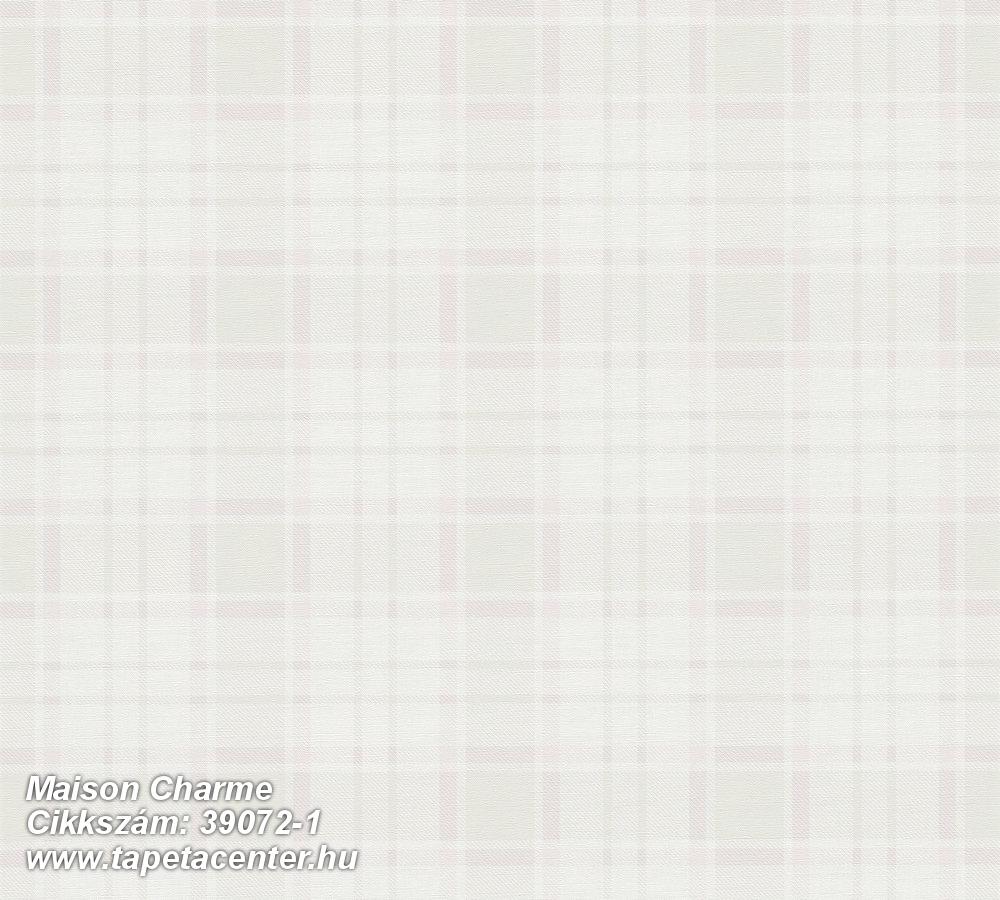 Kockás,retro,textil hatású,textilmintás,fehér,pink-rózsaszín,zöld,súrolható,vlies tapéta 